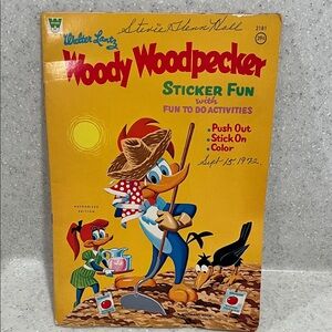 Vtg Walter Lantz WOODY WOODPECKER Sticker Fun Book 2181 Whitman 1971 MCM *READ*